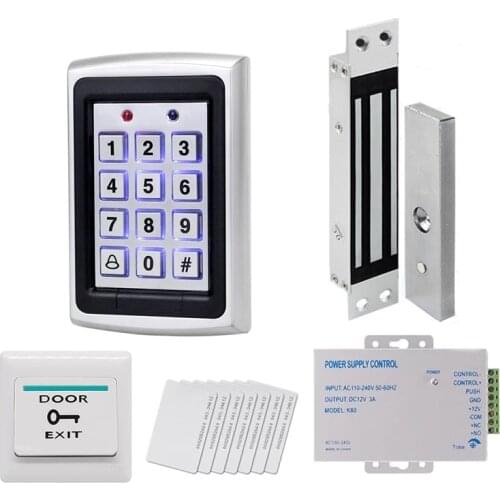 Standalone RFID Card Access Control System for Wooden Door with 180kg Magnetic Lock Waterproof Metal Case Door Access Control