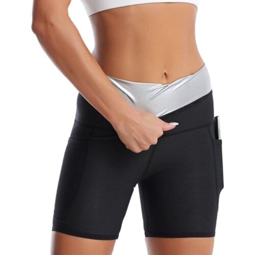 Sauna Sweat Pants Women High Waist Slimming Shorts Compression Thermo Workout Exercise Body Shaper Thighs Leggings With Pockets