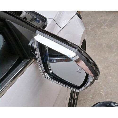 Chrome ABS Rear Rearview Mirror Rain Shade Cover Trim Glass Sun Visor Shield Frame For Hyundai Elantra CN7 2020 2021