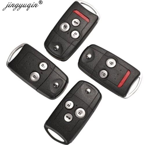 Jingyuqin 10pcs 2/3/4 Button Replacement Flip Folding Car Key Shell for Honda Civic Dio Fit Crv Hrv Accord Odyssey Jazz
