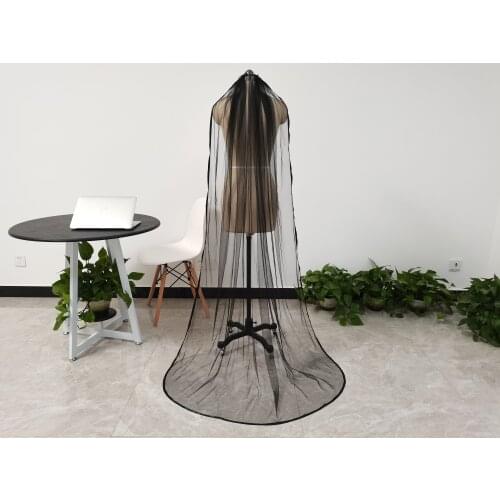 Classic wedding veil black wedding veil one layer veil ribbon bridal veil with comb