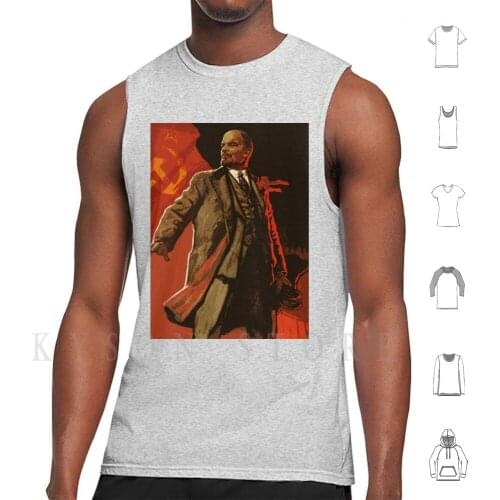 Lenin And Us-Soviet Union Propaganda Poster Tank Tops Vest Sleeveless Soviet Union Sssr Rusia Lenin Vladimir Ilyich Ulyanov