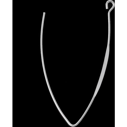 DoreenBeads Copper Earring Components Hooks U-shaped silver color 43.0mm(1 6/8") x 25.0mm(1"),20 Pairs