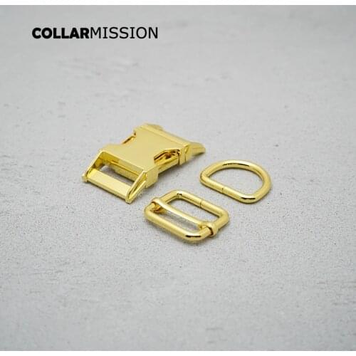 Metal buckle+adjust buckle+D ring/set)for garment luggage backpack cat dog collar DIY accessory 8 Colours 15mm to 30mm 4 sizes