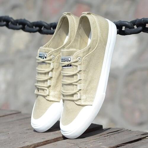 Mens canvas shoes mens retro Hong Kong Tide tide wild low youth sports flat student shoes mens casual shoes