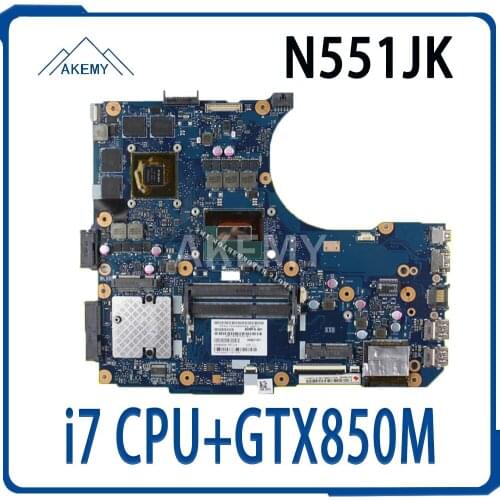 N551JK Motherboard i7 CPU+GTX850M For Asus N551JM N551JW N551JX N551JB G551J N551J G551JK laptop Motherboard N551JK Motherboard