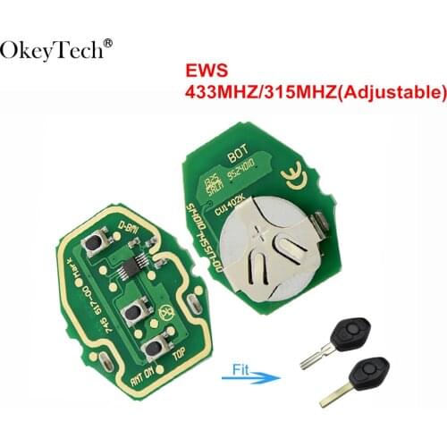 Okeytech Remote Control Circuit Board 315/433Mhz for BMW EWS 1 3 5 7 Series X3 X5 Z3 Z4 Board Keyless Entry Transmitter