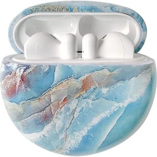Luxury Marble Pattern Headset Case Hard PC Protective Cover Shell for Huawei-Freebuds 3