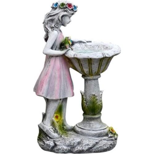 Garden Fairy Angel Statue Resin Crafts Landscaping Figurine Sculpture with Solar LED Light Outdoor Decorations Patio Yard Lawn
