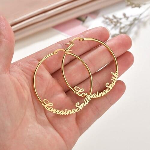 Gosun Custom Name Earrings Small Hoop Earrings Stainless Steel Customized Earring Personalized Gift Women Jewelry Cерьги тренд