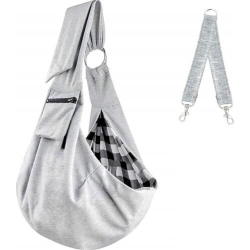 Dog Bag Pet Sling Carrier Bag Reversible Hand-Free Travel Bag for Small & Medium Dog with Adjustable & Safety Strap