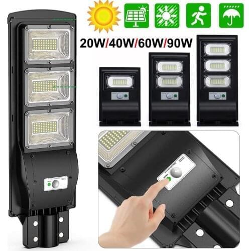LED Solar Street Lights Outdoor Security Flood Light Auto On/Off Dusk to Dawn and Motion Sensor for Yard Garden Street