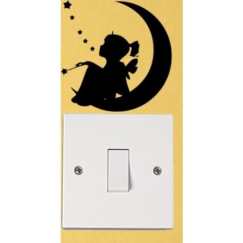 Moon Fairy Girls Fashion Home Decoration Wall Sticker Switch Decal Vinyl 6SS0096
