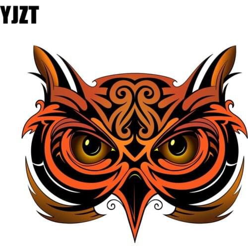 YJZT 12.7CM*11CM Personality Owl Style Car Sticker Cartoon Animal Body Helmet Decal 6-2301