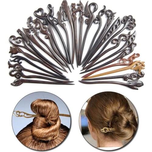 Simple Wooden Hair Sticks Pins DIY Chinese Japanese Wood Hairwear Casual Head Hairpins Jewelry Accessories Ornaments for Women