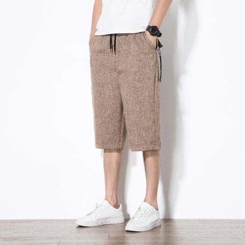 M-5XL Elastic Waist Summer Pants Drawstring Streetwear Casual Plain Color Side Pockets Trousers Urban Clothing For Men XXXXXL