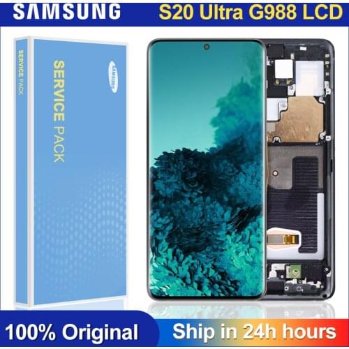 6.9"Original S20 Ultra display touch screen For Samsung Galaxy S20 Ultra G988 G988F G988B/DS LCD With Frame screen Digitizer