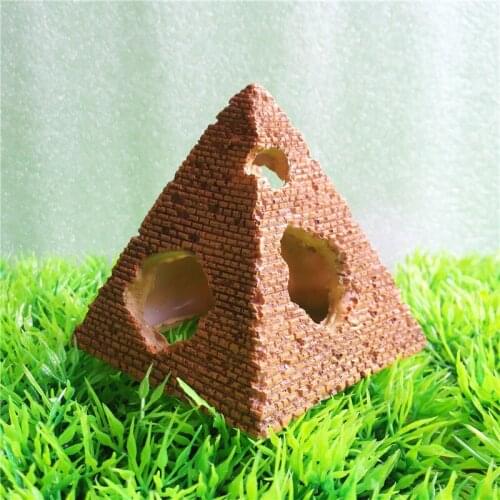 1Pcs Aquarium Pyramid Rockery Hiding Cave Fish Tank Ornament Decoration Landscaping