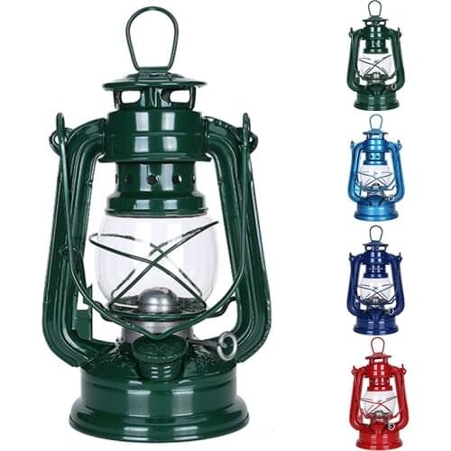 1pc Retro Outdoor Camping Kerosene Lamp 19cm 25cm Party Garden Backyard Oil Light Lantern Mediterranean Style Decor Green Red