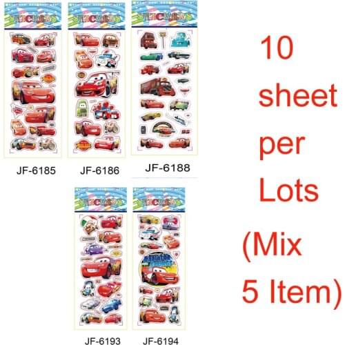 SAILEROAD 10sheet Cartoon Children 3D Puffy Stickers for Boys Gift Teachers Reward Supplies Kids Early Learning Toys Sticker