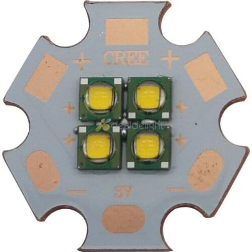 2PCS Cree XPE XP-E 4 Chips 10W 6V/12V LED Emitter instead of MCE XML White Red Green Blue Yellow LED with 20MM Cooper PCB