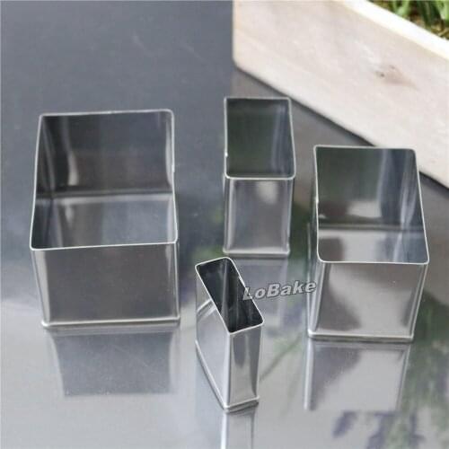 4pcs/set) High quality flat blade stainless steel rectangle shape cookie mold emporte piece biscuit cutter DIY bakery supplies