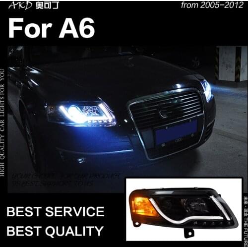 AKD Car Styling for A6 Headlights 2005-2011 A6 C5 C6 Taiwan Sonar LED Headlight LED DRL Hid Bi Xenon Head Lamp Auto Accessories