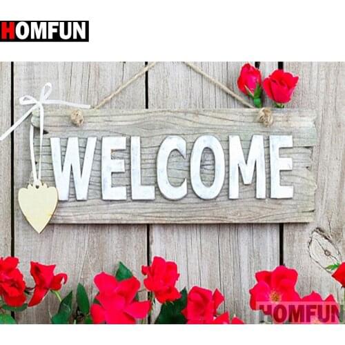 HOMFUN Full Square/Round Drill 5D DIY Diamond Painting "Flower letter" Embroidery Cross Stitch 5D Home Decor Gift A13905