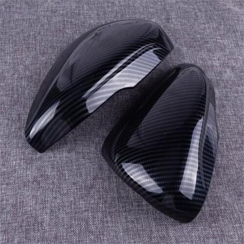 2pcs ABS Black Carbon Fiber Style Side Door Wing Rear View Mirrors Cap Cover Trim Fit For Ford Focus MK4 Guard Overlay 2019 2020