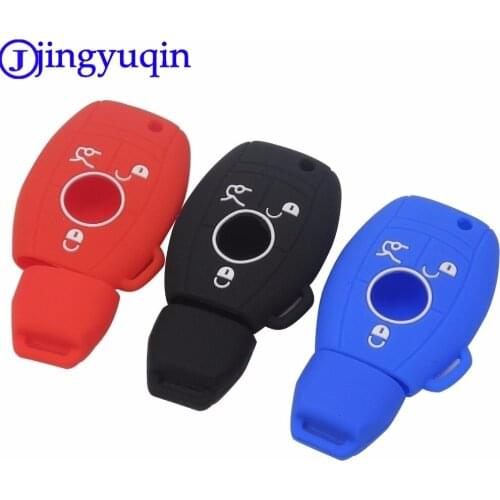 Jingyuqin 3 Buttons Silicone Car Key Case Cover For Mercedes For Benz Fob Remote Case Smart W203 W211 CLK A C E S Class Slk Cl