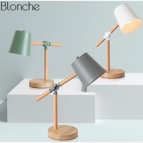 Nordic Wood Table Lamps Modern Led Stand Desk Lights for Living Room Bedroom Bedside Lamp Study Reading Luminaire Home Decor E27