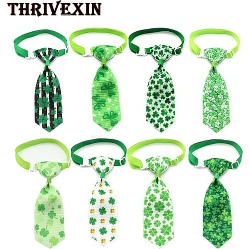 St. Patricks Day Dog Bow Tie Adjustable Puppy Cat Necktie Bowties Cute Grooming Product Easter Pets Supplies