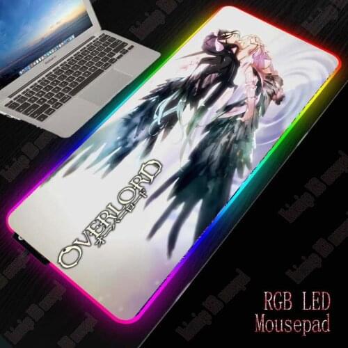 XGZ Overlord RGB Mouse Pad Gaming Mouse Pad Large Computer Mouse Pad Gamer Anime Mousepad Backlight Mause Pad Keyboard Desk Mat