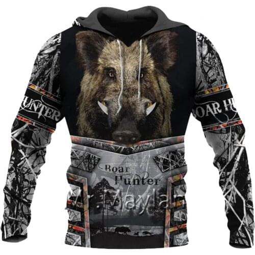 Boar Hunter Camo 3D Printed Jacket Men/Women Harajuku Hoodie Unisex Casual Streetwear Sweatshirt Pullover Sudadera Hombre L0236