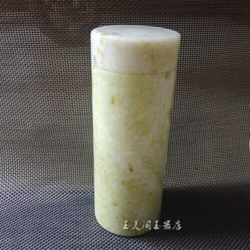 China Natural Jade carved Jade tea cup with insulation Cup