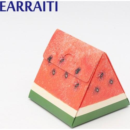 50PCS 11x11x11CM Small Cookie Box Chocolate Candy Gift Box Packaging For Birthday Party Decoration Kids Fruit Watermelon Shape