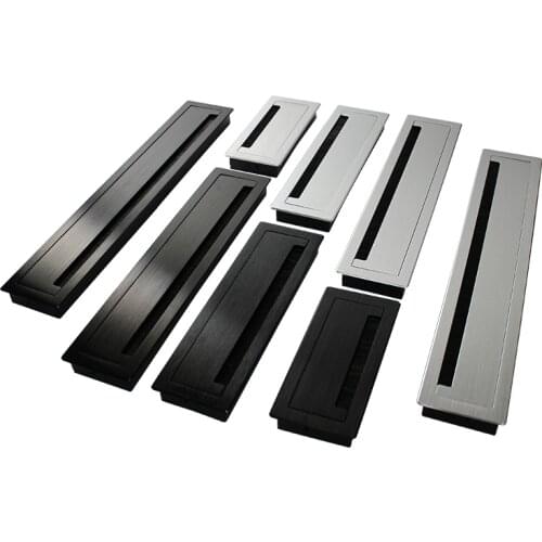 Aluminum Alloy Table Line Hole Cover Desk Outlet Desktop Hole Wire Decoration Cover Rectangular Threading Box Office Accessories