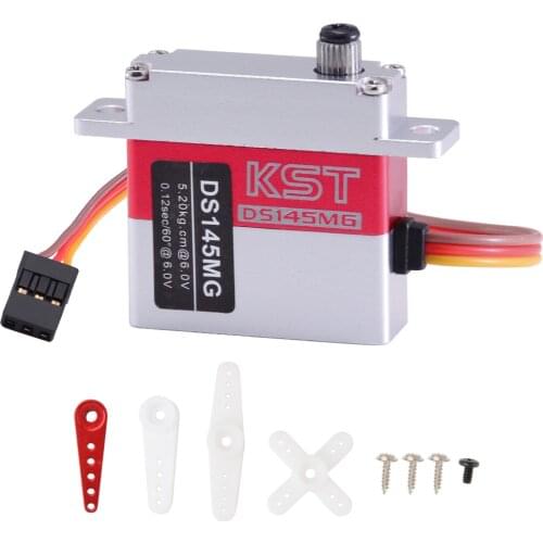 KST DS145MG Digital Metal Gear 5.2KG 0.12sec Wing Servo Motor For UAV RC Car Robot Arm Boat Helicopter