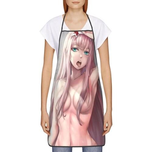 Zero Two Pink Girl 002 Goro Hiro Kitchen oil resistant wreath Japanese Anime kitchen apron women Man For House cleaning 72*52cm