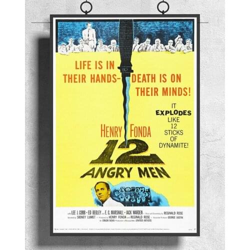 L446 12 ANGRY MEN Movie Classic RARE Silk Fabric Poster Art Decor Indoor Painting Gift