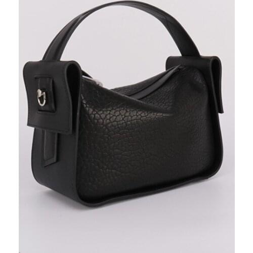 Fashion Office Lady Sheepskin Handbag Luxury Business Crossbody Shoulder Bags Zipper Black Casual Real Leather Messenger Bag