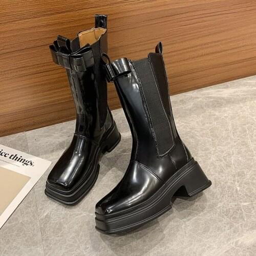 Fashion Thick-soled Smoke Tube Boots Autumn Winter Women Shoes Platform Womens Chelsea Boots Luxury Short Boots Casual Shoes