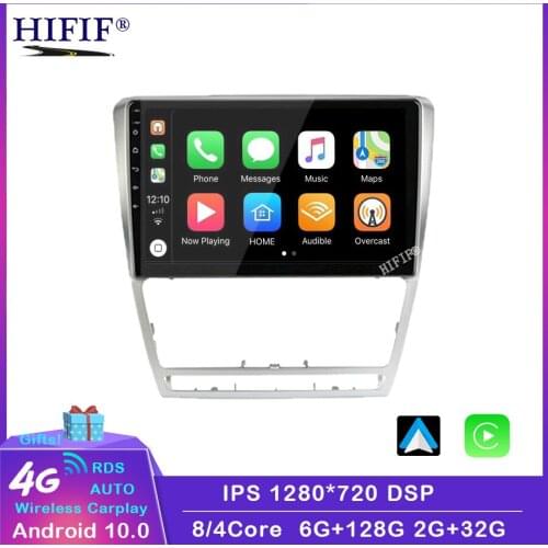 Carplay 10.1" 4G+WiFi 2din Android Car Radio Multimidia Video Player Navigation GPS For SKODA Octavia 2 A5 2007-2014 Head Unit