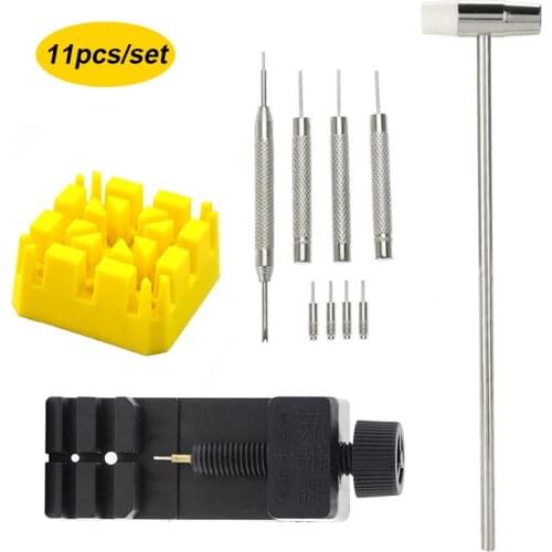Watch Repair Tool Set Watch Link Band Slit Strap Bracelet Chain Pin Remover Adjuster Tool Kit for Professional Watchmak