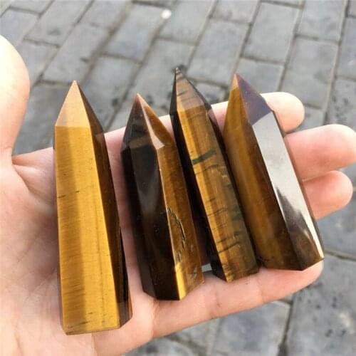 Natural Rock tiger eye Quartz Crystal Stone Point Healing Crystal Stone 50-60mm and 70-80mm 1pc