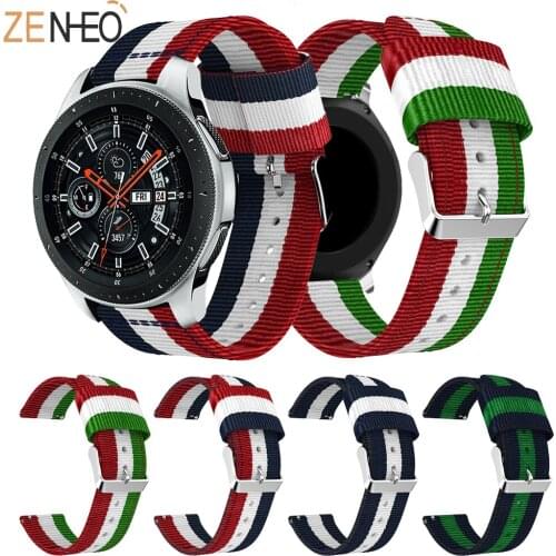 Nylon stpap 46mm for Gear S3 galaxy watch 42mm for huawei watch GT Strap 22mm watch band Bracelet strap 22mm nylon stripe strap