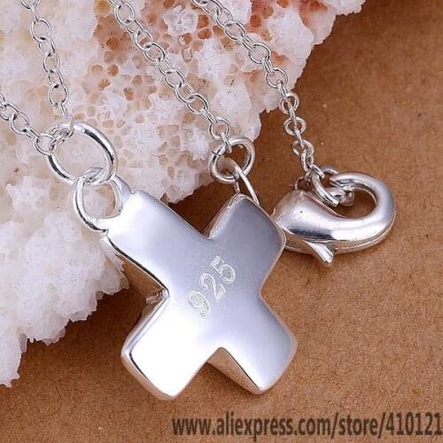 P059_2 Lucky Charm Silver Color Pendants For Women Jewelry Necklace Girl Lady Accessories Fashion Pendant Small Cross /fjxao