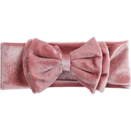Velvet Bow Headband For Children Baby Turban Double Layer Wide Headwraps Kids Headwear Newborn Hair Accessories For Girls