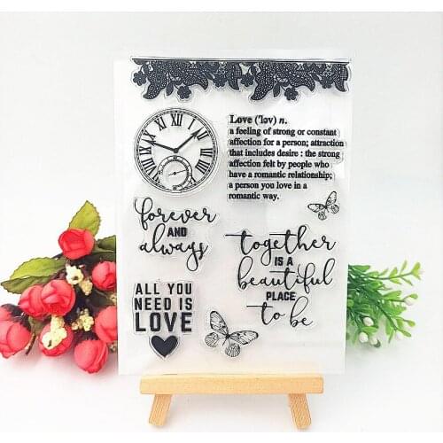 11*16cm butterfly clock Transparent Clear Stamps / Silicone Seals Roller Stamp for DIY scrapbooking photo album/Card Making