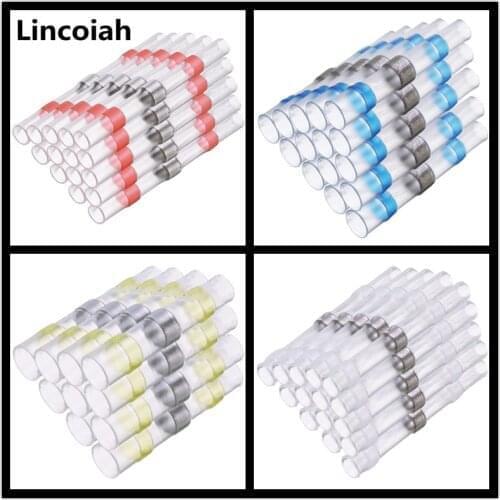 50/20 PCS Solder Seal Wire Connectors - Heat Shrink Solder Butt Connectors - Solder Terminals Kit - Automotive Marine Insulated
